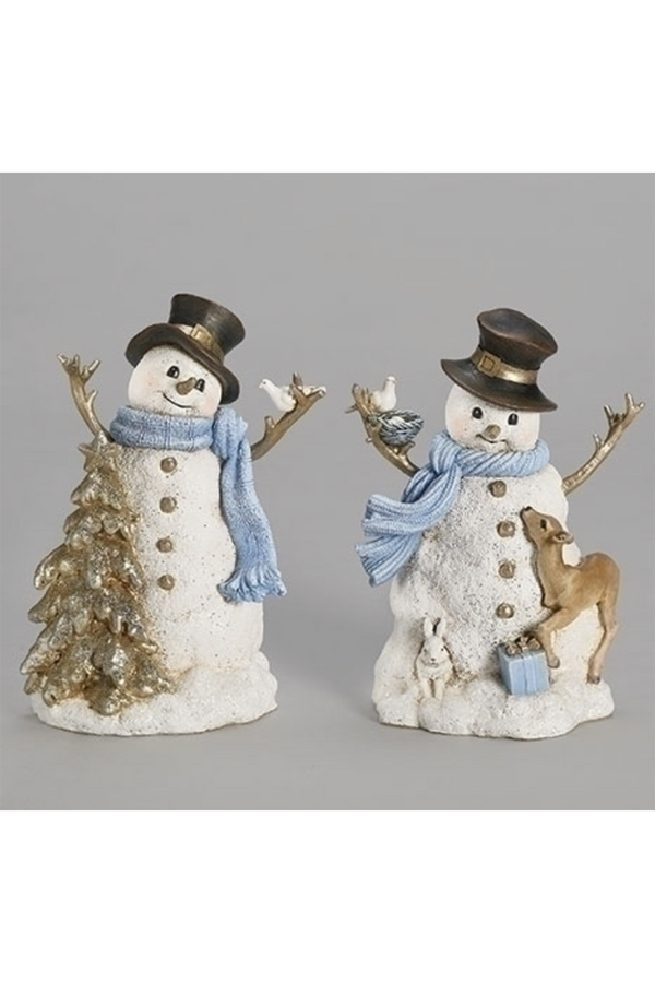 Blue Hat Snowman Figure