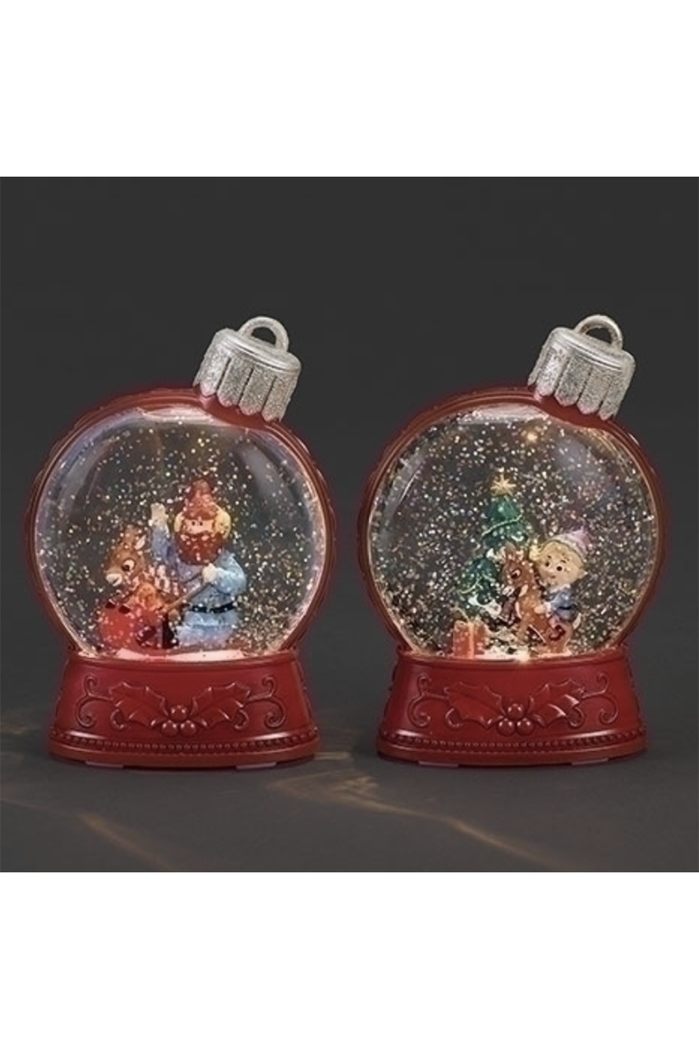 Lighted Rudolph Theme Snow Globe