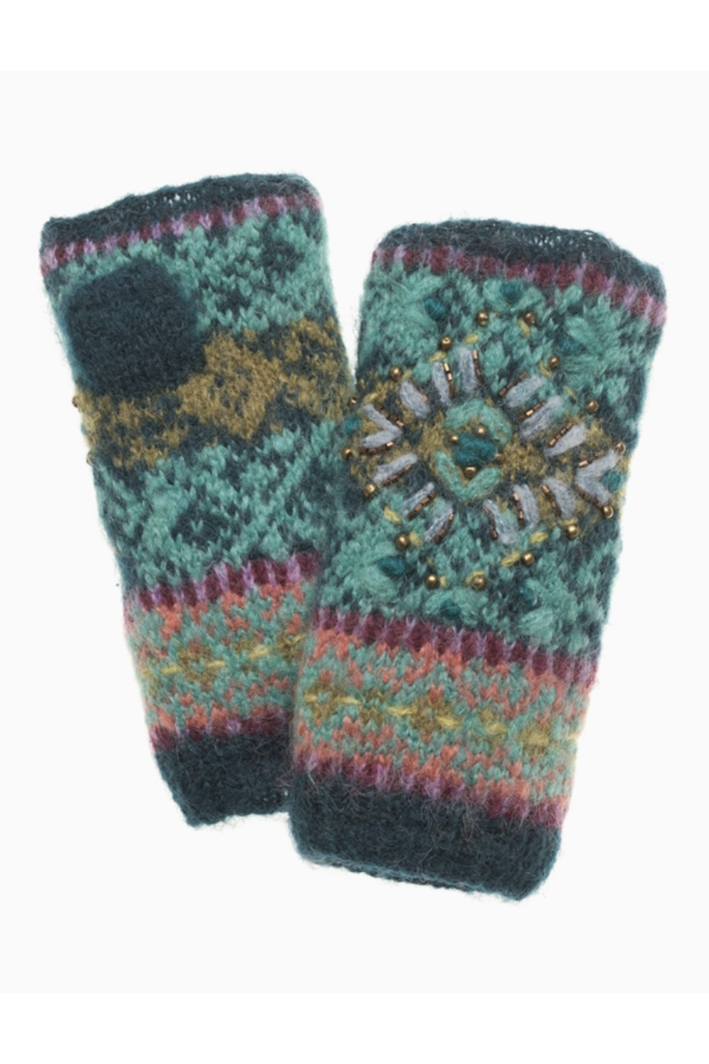 Fairisle Handwarmer - Teal