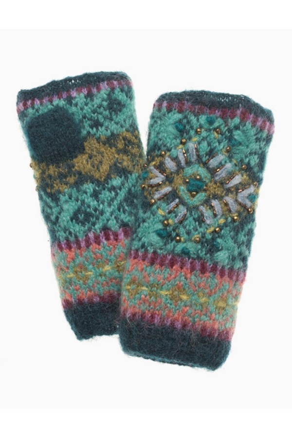 Fairisle Handwarmer - Teal