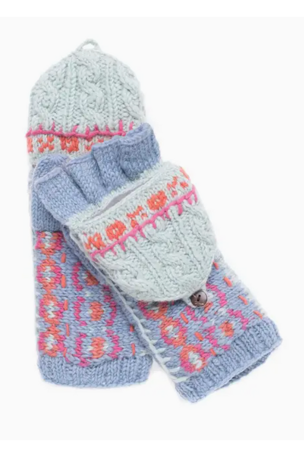 Hardwick Convertible Mittens - Blue