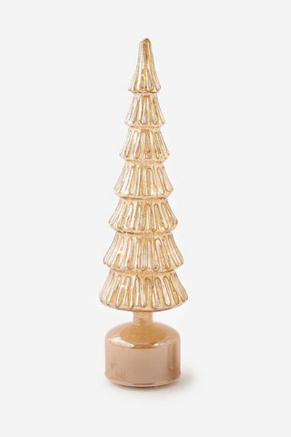 Revolving Lighted Glass Tree - Gold