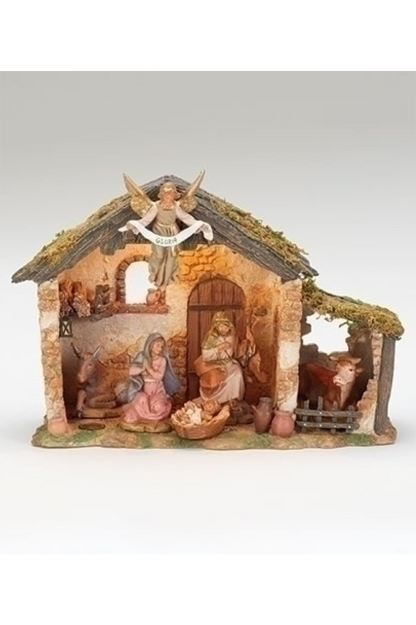 Roman Nativity Manger 6 Piece