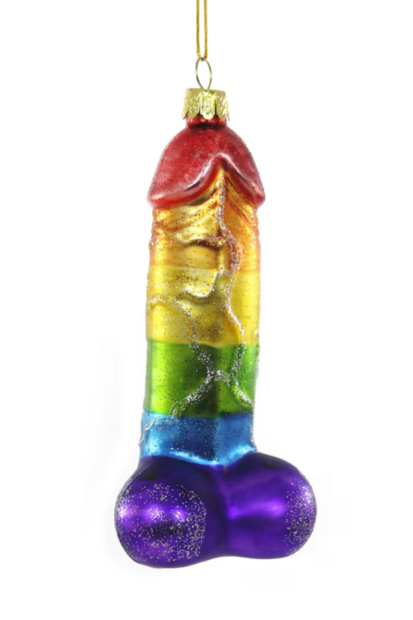 Glass Ornament - Happy Penis Rainbow