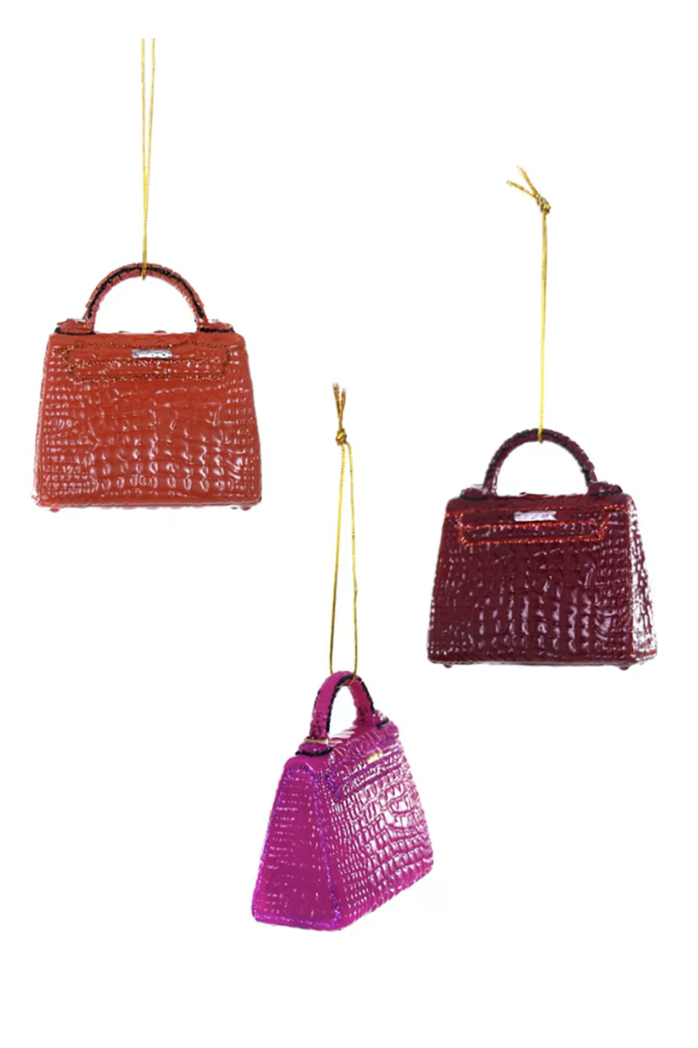 Glass Ornament - Alligator Luxury Handbag