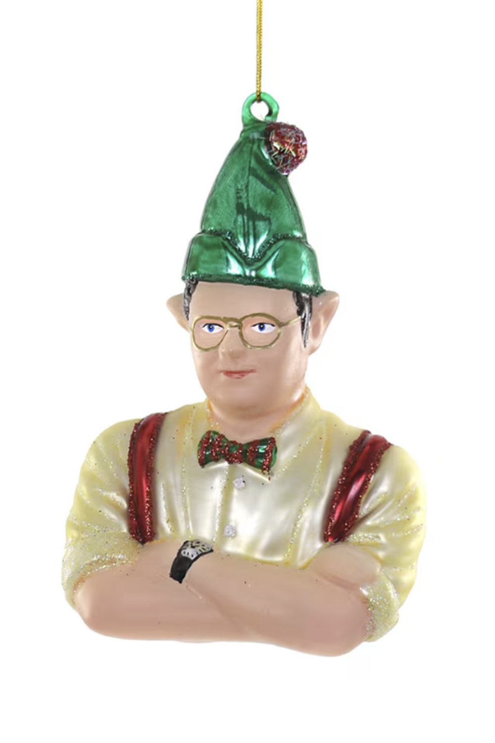 Glass Ornament - Dwight the Christmas Elf