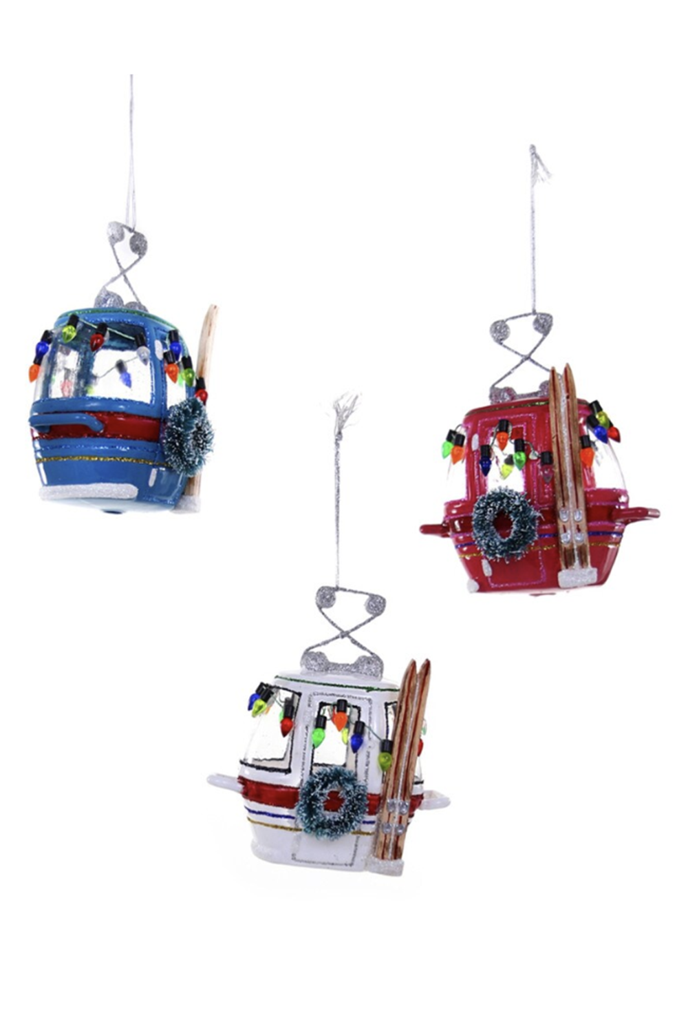 Glass Ornament - Festive Ski Slope Gondola