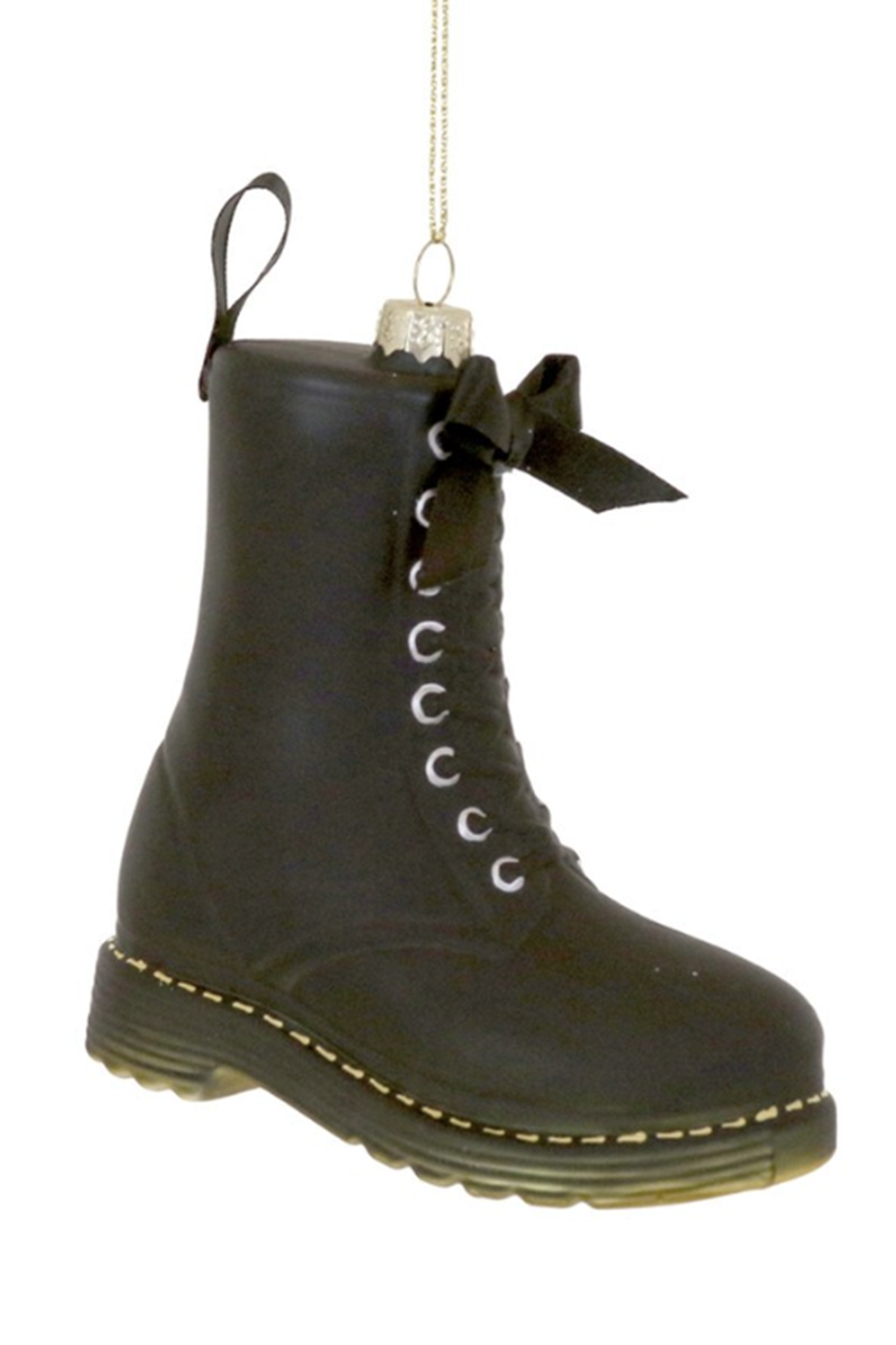 Glass Ornament - Black Boot