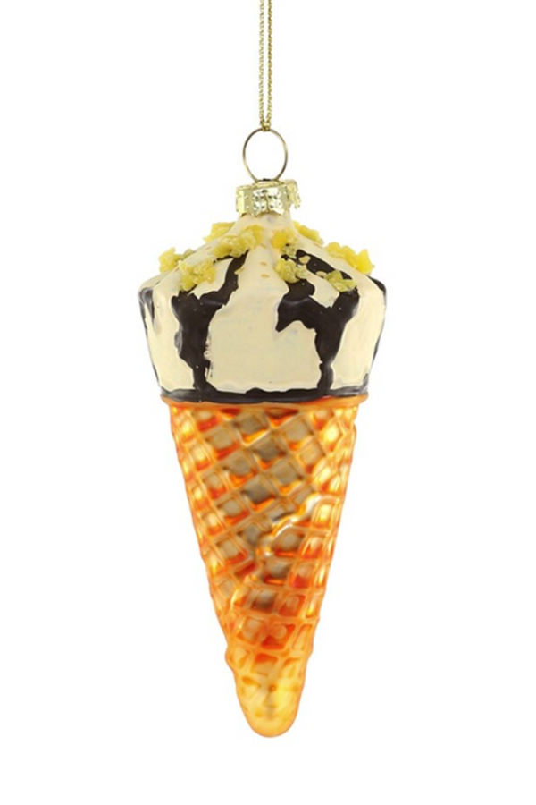 Glass Ornament - Drumstick Ice Cream