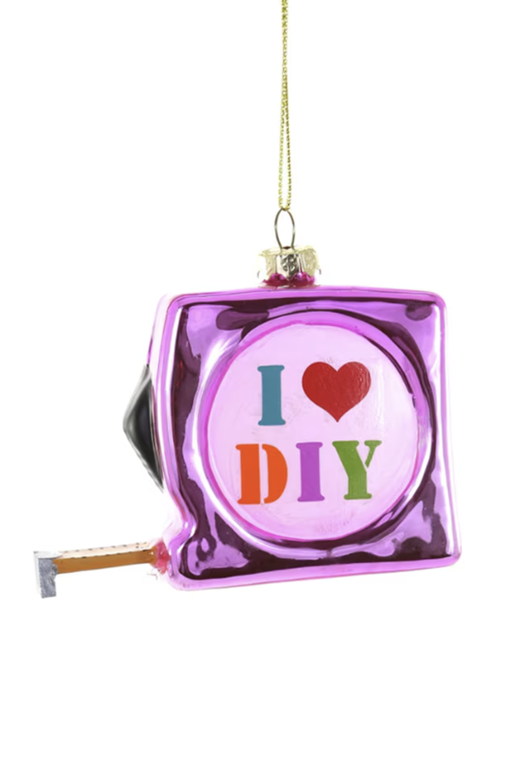 Glass Ornament - I Heart DIY (Pink)