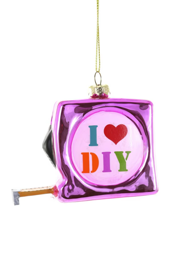 Glass Ornament - I Heart DIY (Pink)