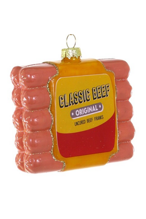 Glass Ornament - Packaged Hot Dogs