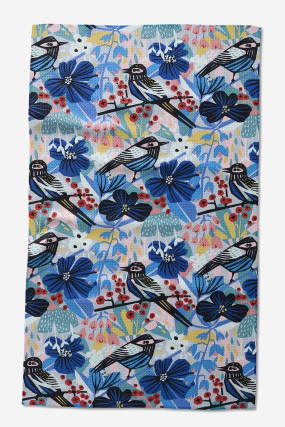 Geometry Kitchen Tea Towel - Birds and Berries