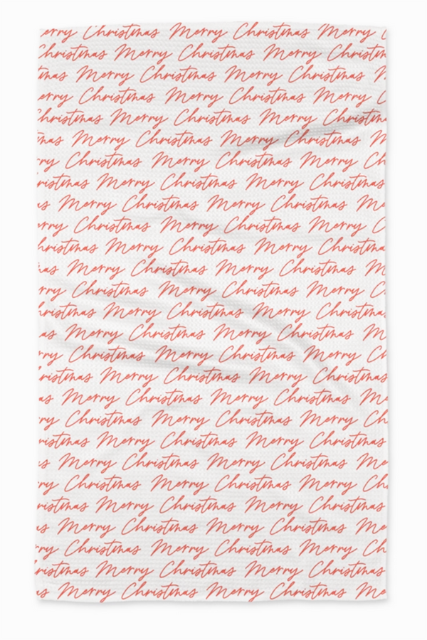 Geometry Kitchen Tea Towel - Christmas Greeting