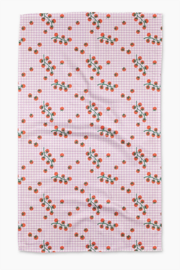 Geometry Kitchen Tea Towel - Tomato Gingham