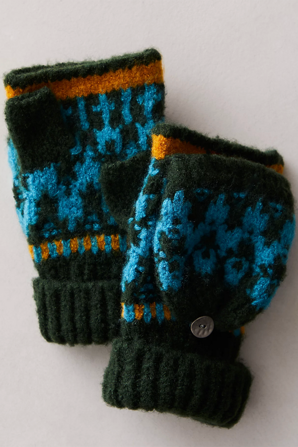 FP First Frost Fairisle Gloves - Forest