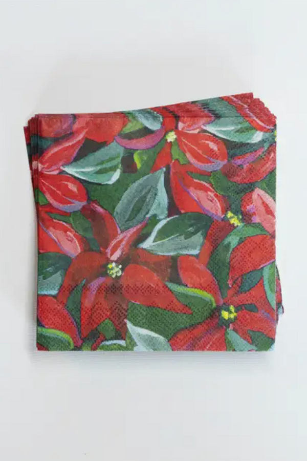 Hovell Cocktail Napkin Pack - Poinsettia