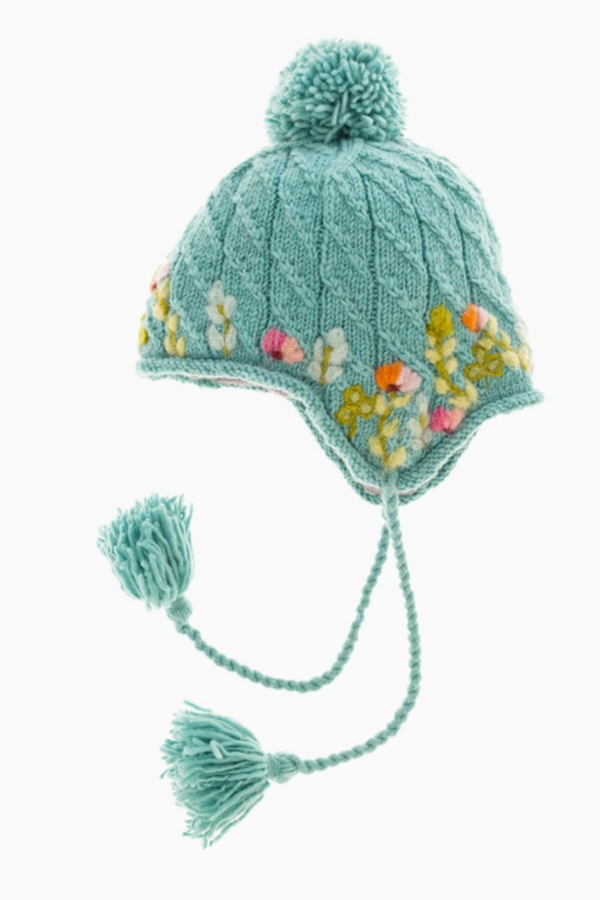 Meadow Earflap Hat - Turquoise