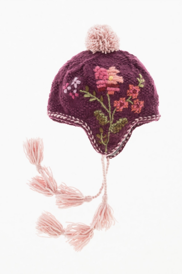 Ruthie Earflap Hat - Plum