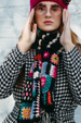 Woodstock Crochet Scarf - Black Multi