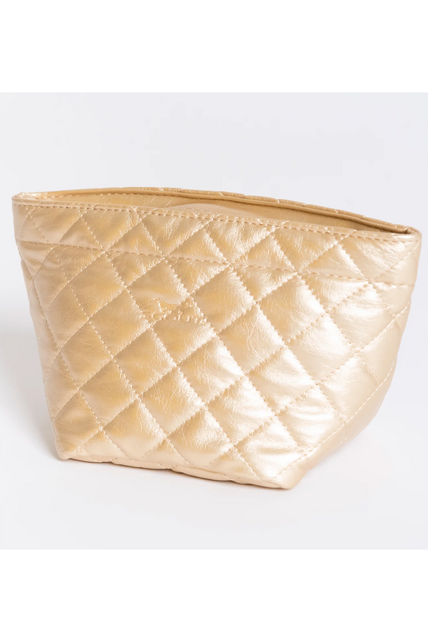 Crown Jewels Cosmetic Case - Gold Quilted H24