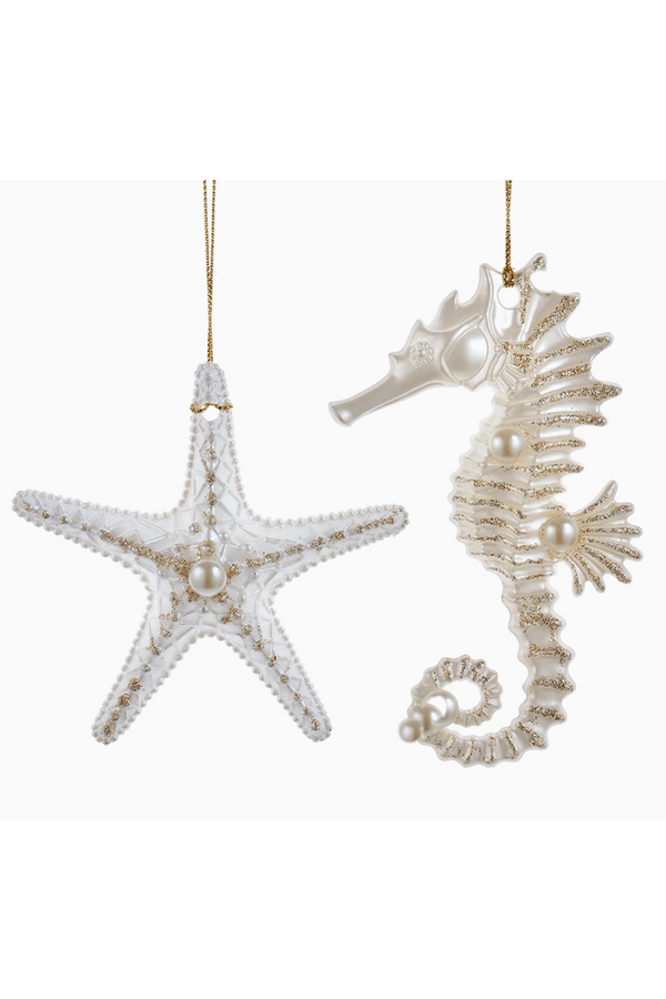 Funky Ornament - Fancy White Coastal Figure