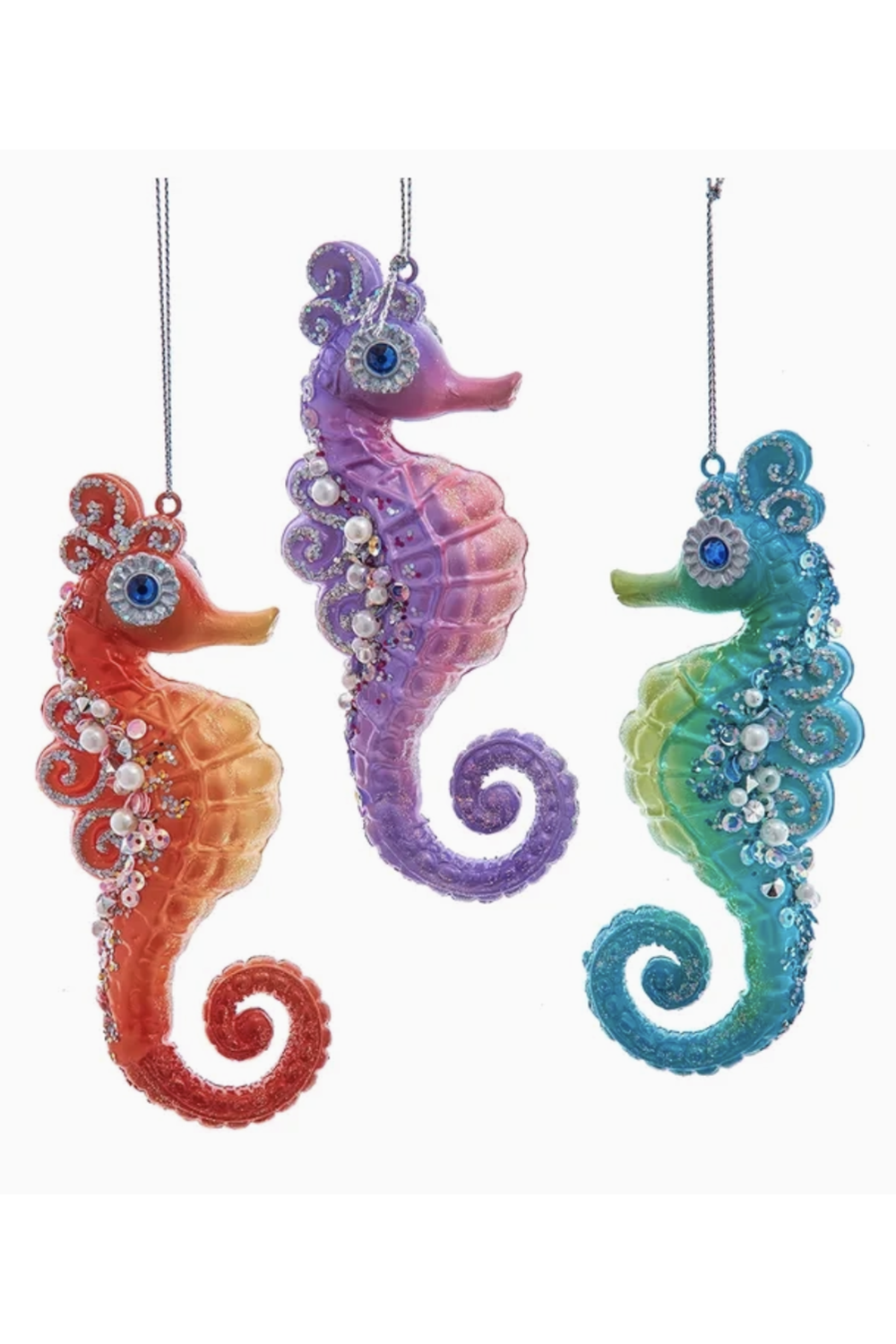 Glass Ornament - Deep Color Seahorse