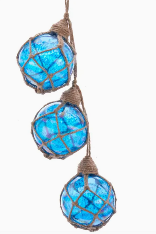 Funky Ornament - Blue Buoy on Twine