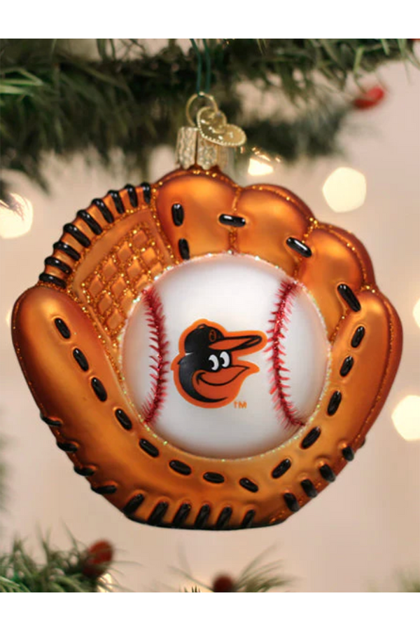 Glass Ornament - Baltimore Orioles Baseball Mitt