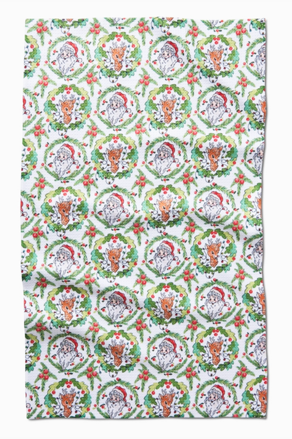 Geometry Kitchen Tea Towel - Berry Retro