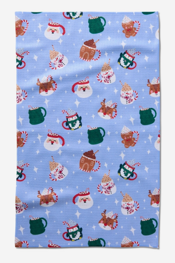 Geometry Kitchen Tea Towel - Christmas Mugs