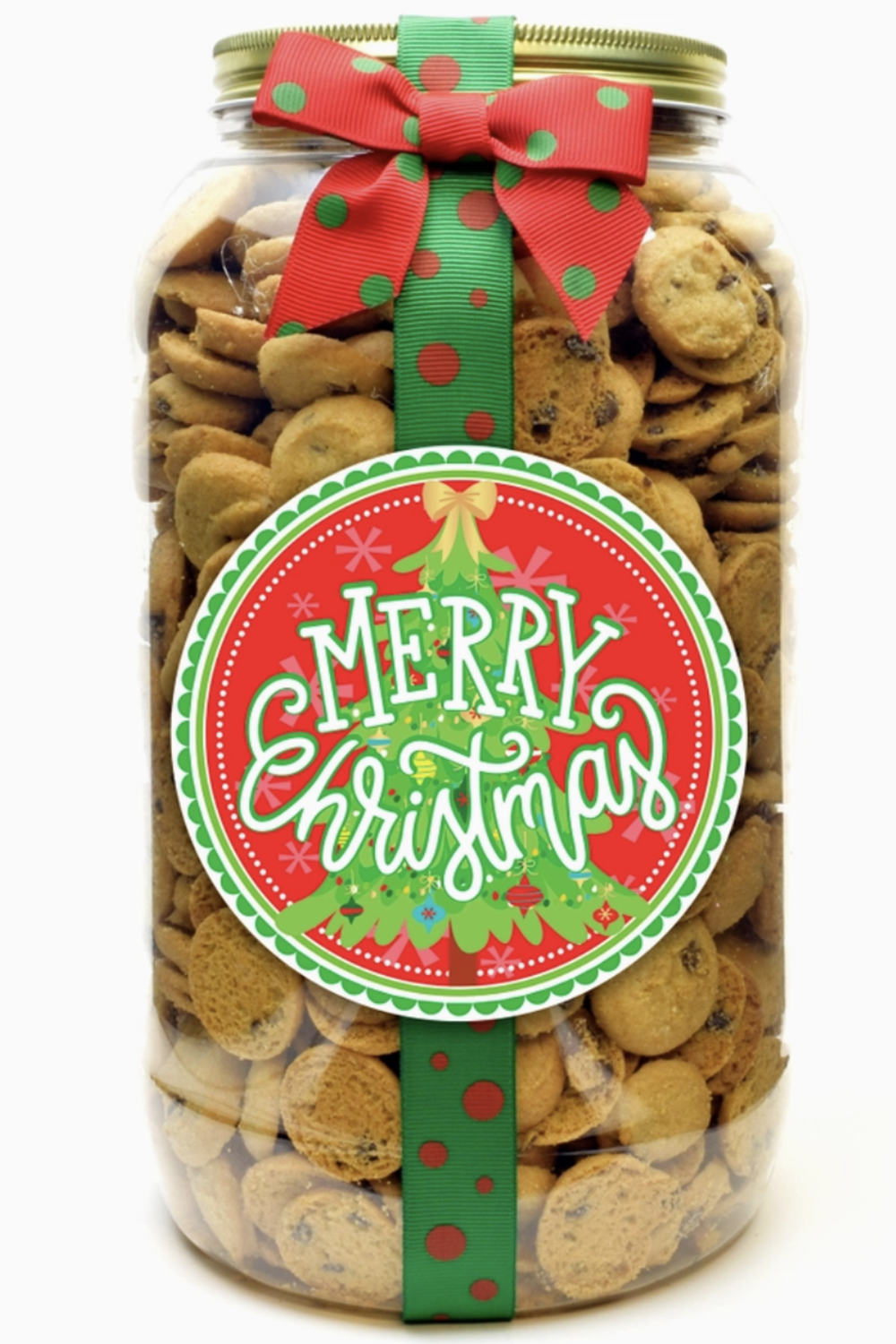 Christmas Cookie Gallon Jar - Merry Christmas Tree