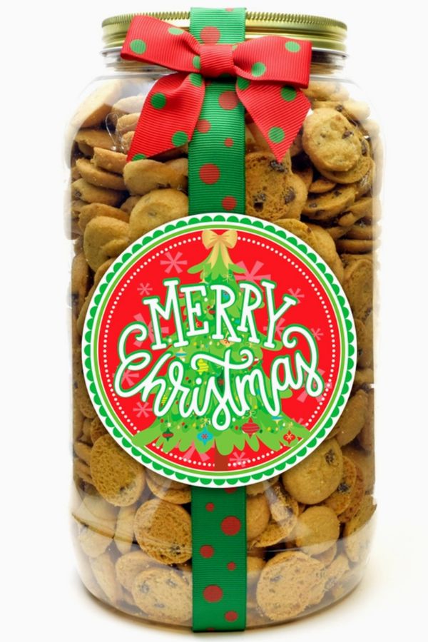 Christmas Cookie Gallon Jar - Merry Christmas Tree