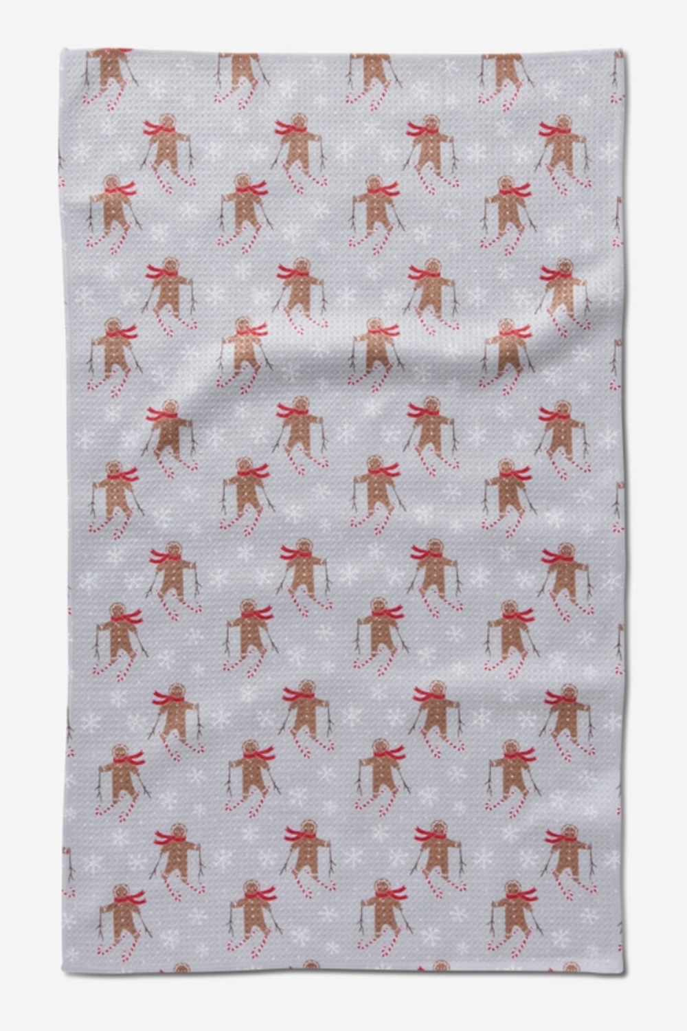 Geometry Kitchen Tea Towel - Gingerbread Skiers