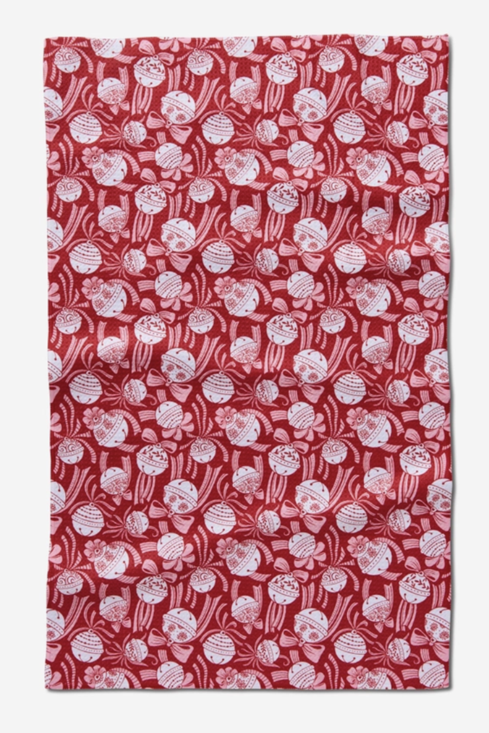 Geometry Kitchen Tea Towel - Holiday Bells Bows