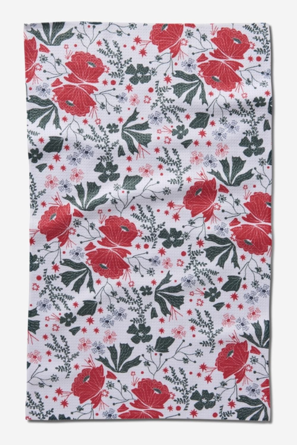 Geometry Kitchen Tea Towel - Poinsettia Bramble