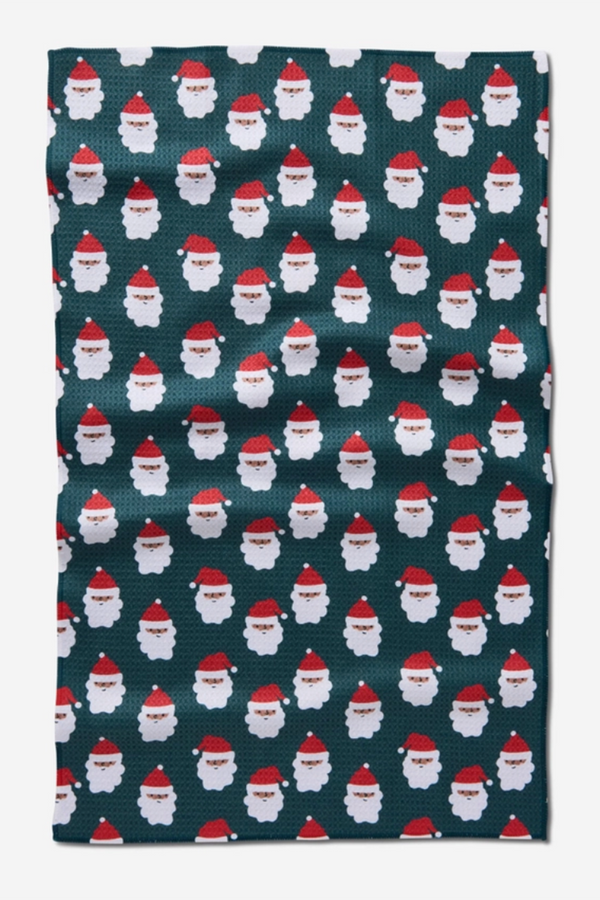 Geometry Kitchen Tea Towel - Santa Santa