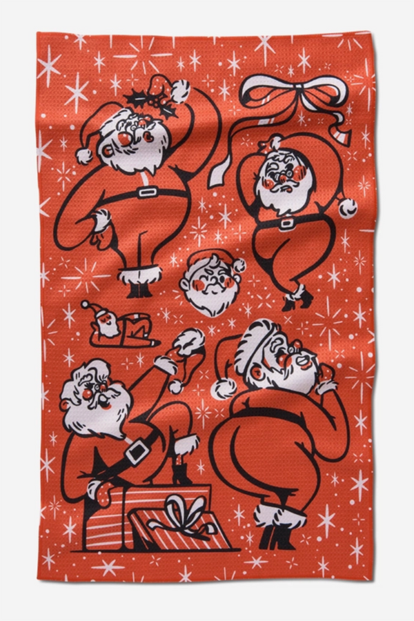 Geometry Kitchen Tea Towel - Sexy Santa