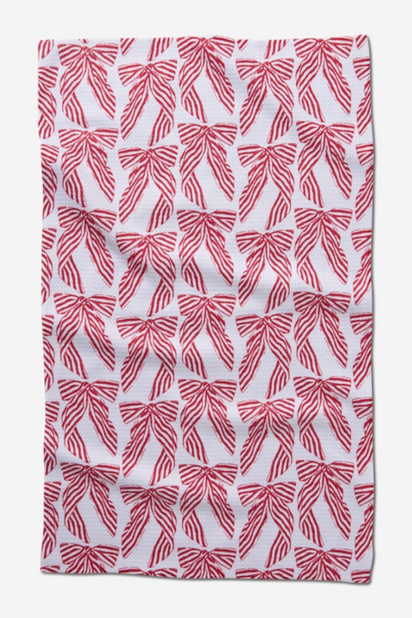 Geometry Kitchen Tea Towel - Striped Bows