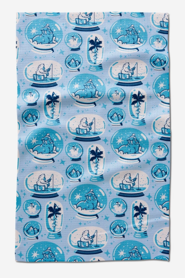 Geometry Kitchen Tea Towel - Winter Snow Globe Collection