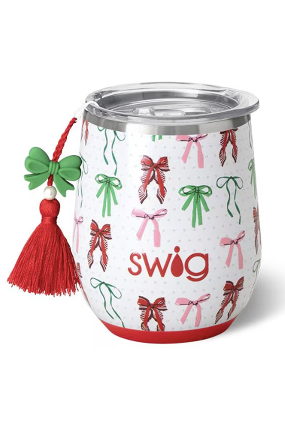 Modern Stemless Wine Tumbler - Ribbons and Bows