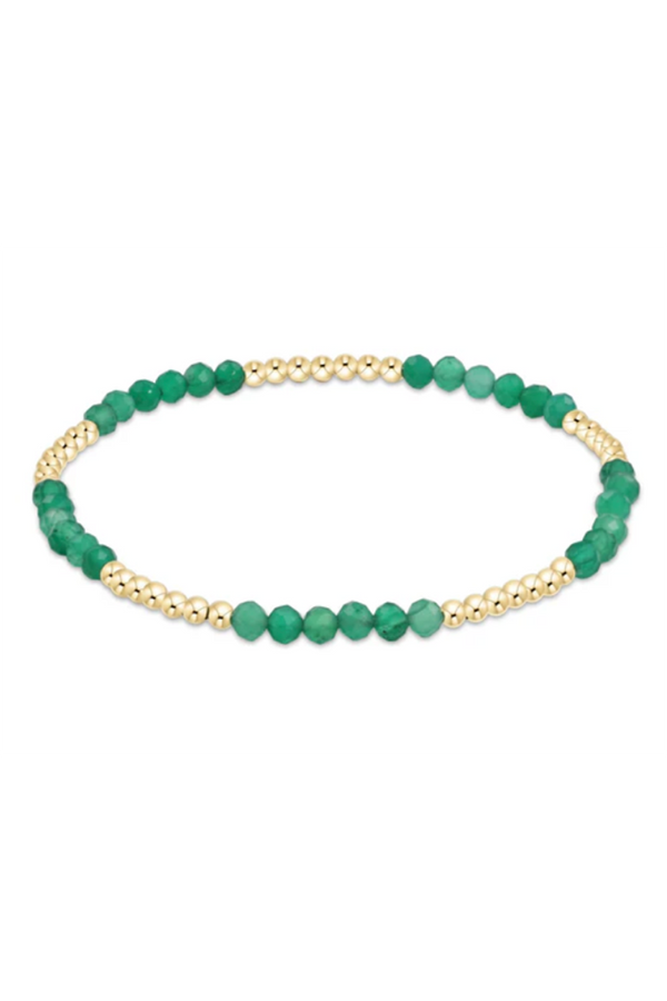 EN Classic Blissful Pattern Bracelet - Green Onyx