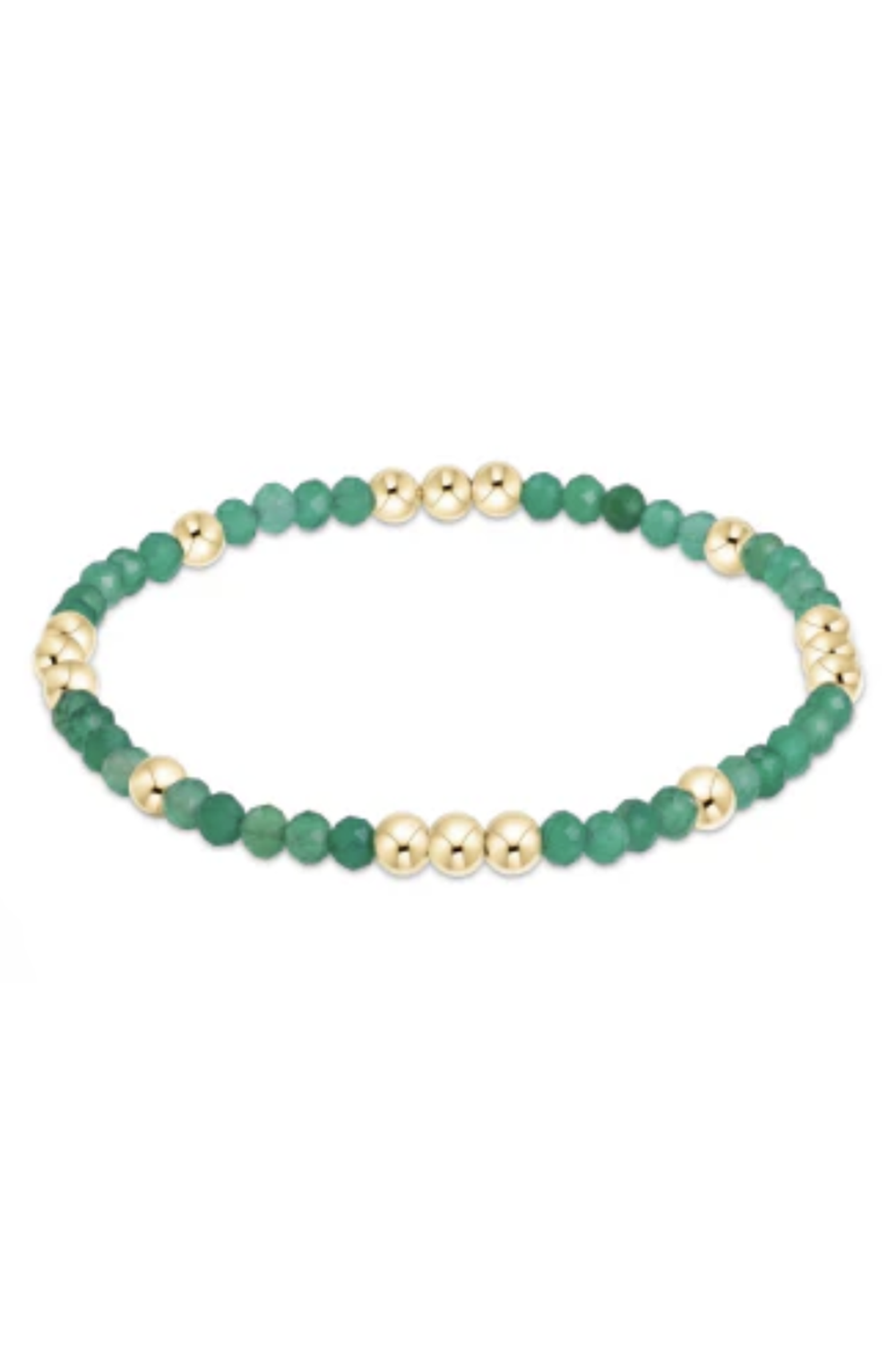 EN Worthy Pattern Bracelet 3mm - Green Onyx