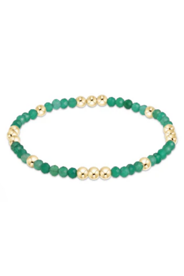 EN Worthy Pattern Bracelet 3mm - Green Onyx