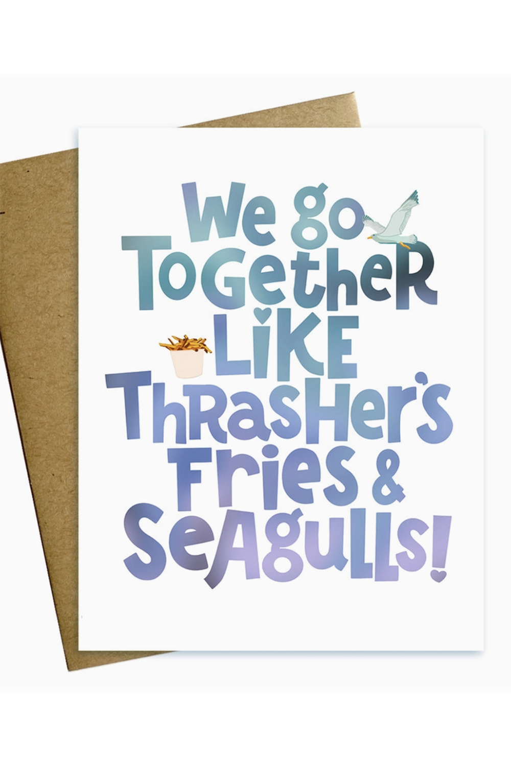 MM Single Valentine's Day Card - Thrasher's Fries + Seagulls