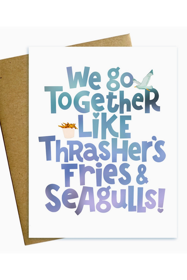 MM Single Valentine's Day Card - Thrasher's Fries + Seagulls