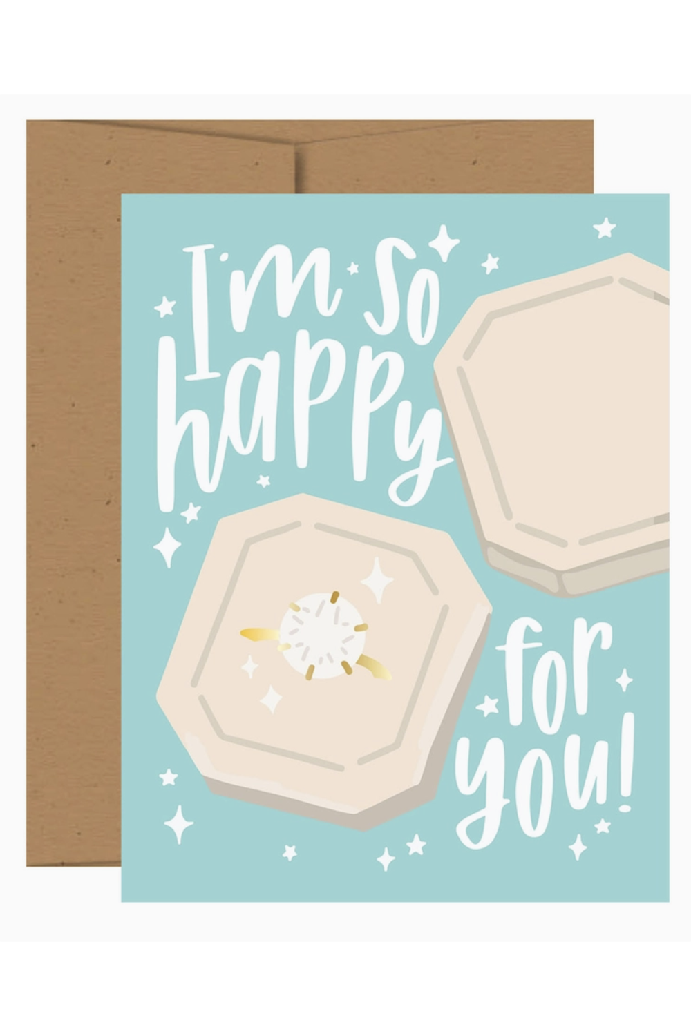 PP Single Wedding Greeting Card - So Happy Engagement Ring