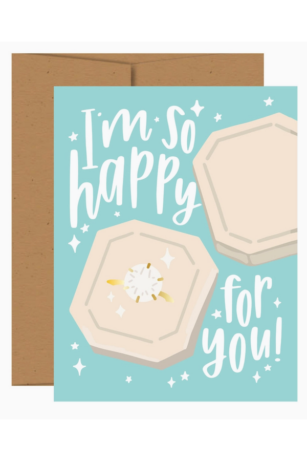 PP Single Wedding Greeting Card - So Happy Engagement Ring