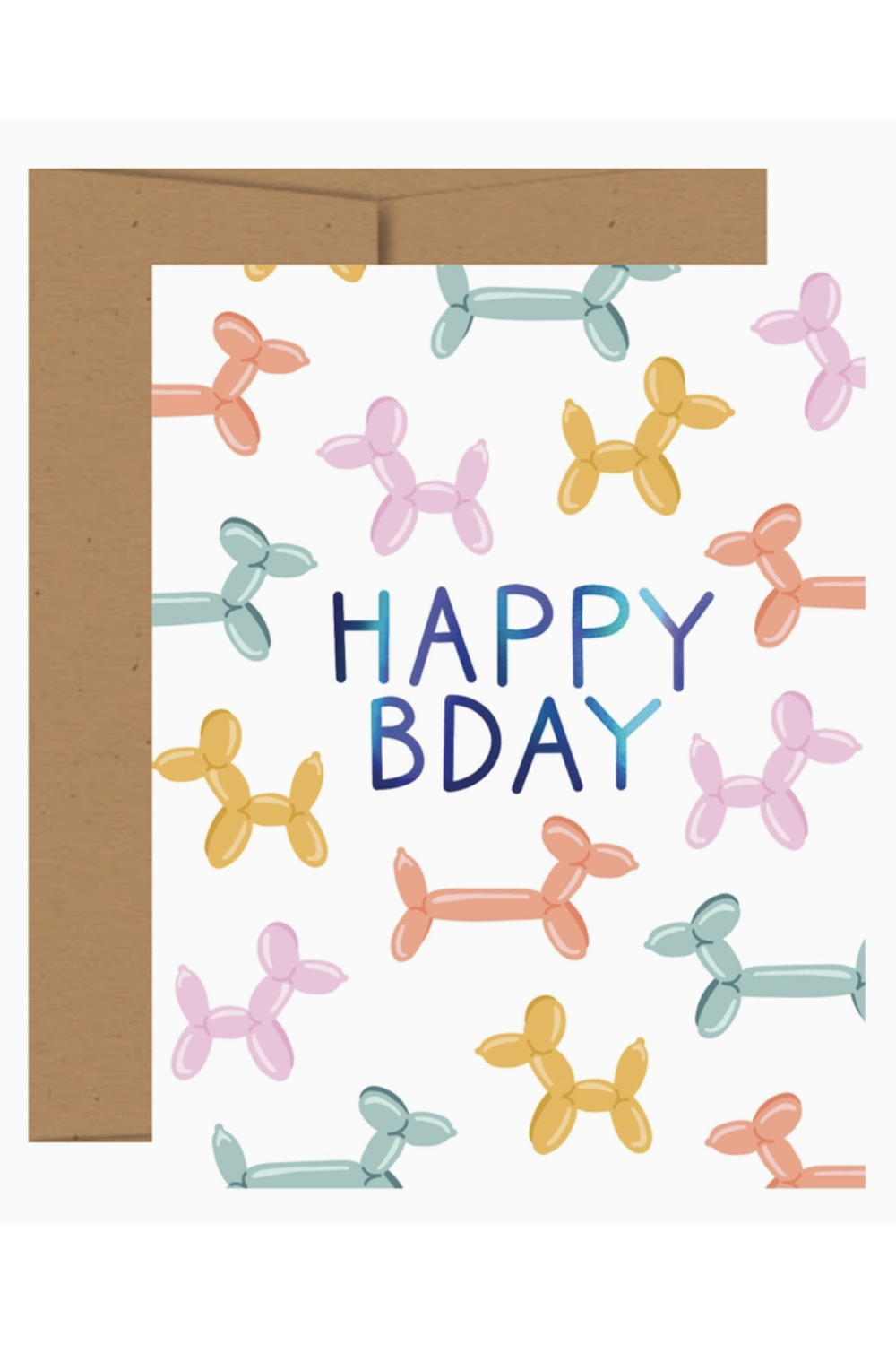 PP Single Birthday Greeting Card - Balloon Animal