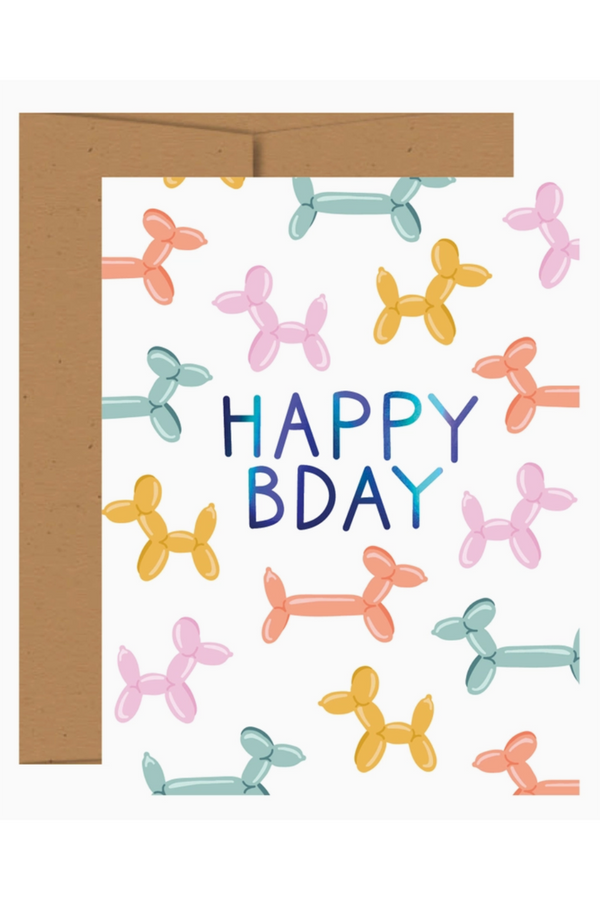 PP Single Birthday Greeting Card - Balloon Animal